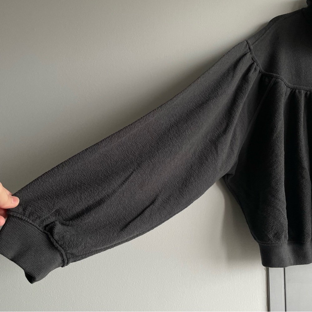 AERIE Charcoal Button-Up Pullover Sweater - Picture 3 of 6